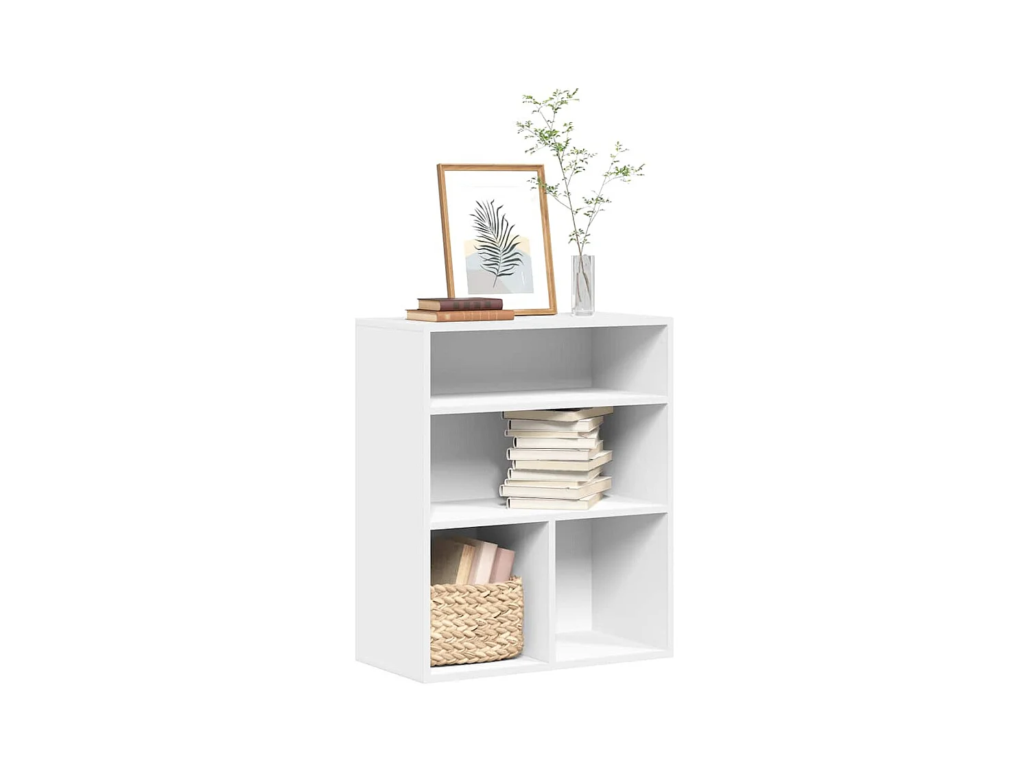 Bibliothèque blanc 60x30x71,5 cm bois d'ingénierie