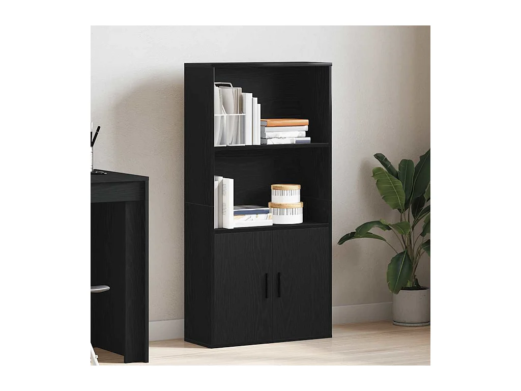 Libreria in rovere nero 60x24x120 cm in legno ingegnerizzato