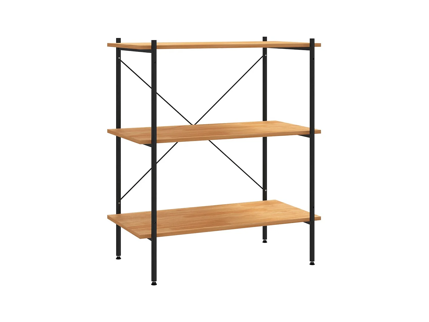 3-laags plank Zwart en eiken 80x40x92 cm