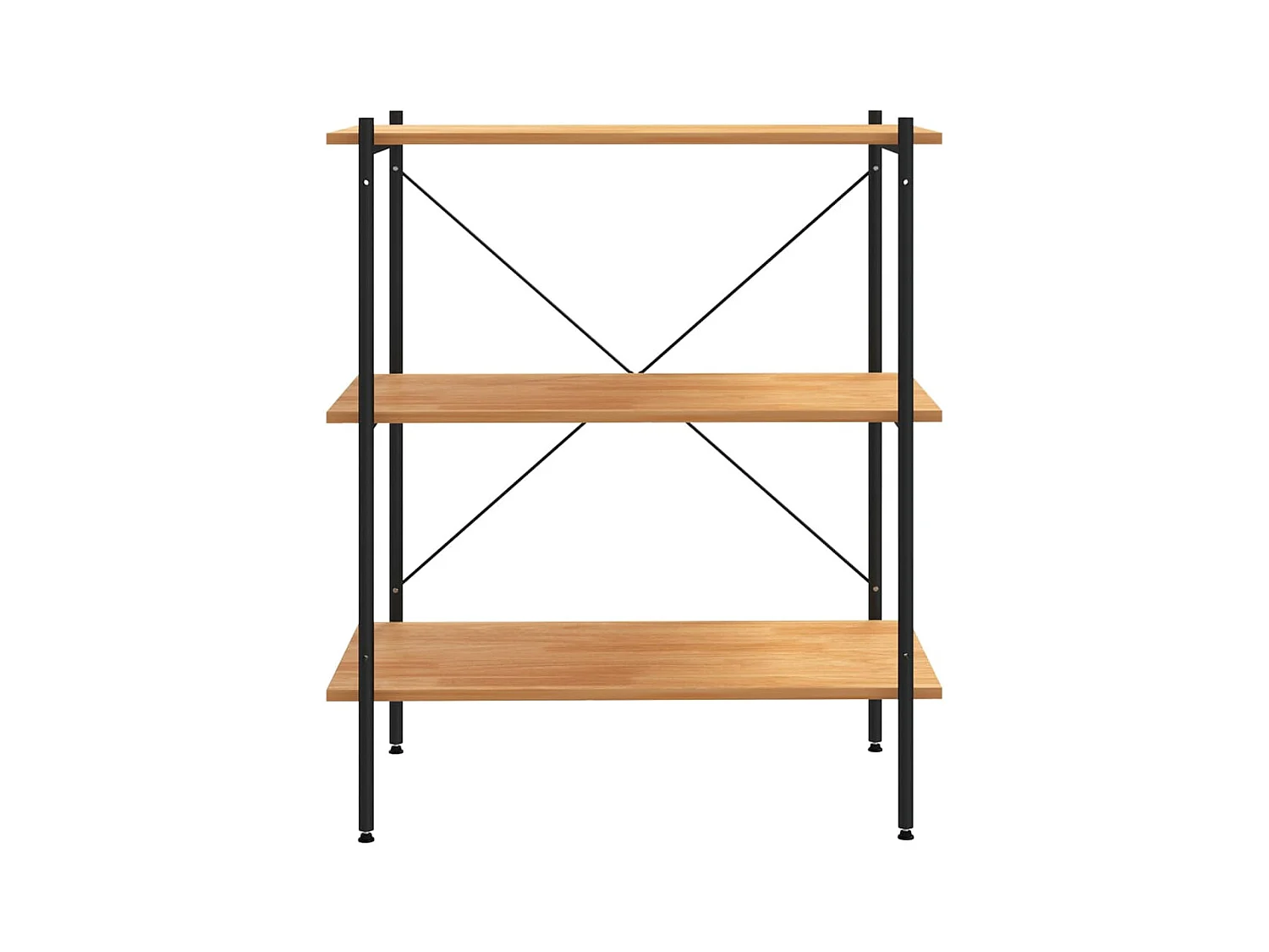 3-laags plank Zwart en eiken 80x40x92 cm