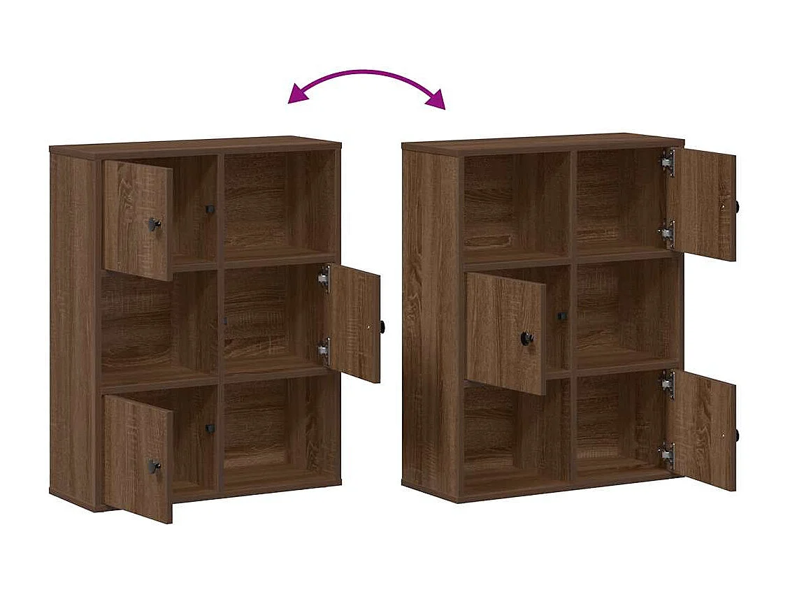 Bibliothèque chêne marron 60x24x76,5 cm bois d'ingénierie