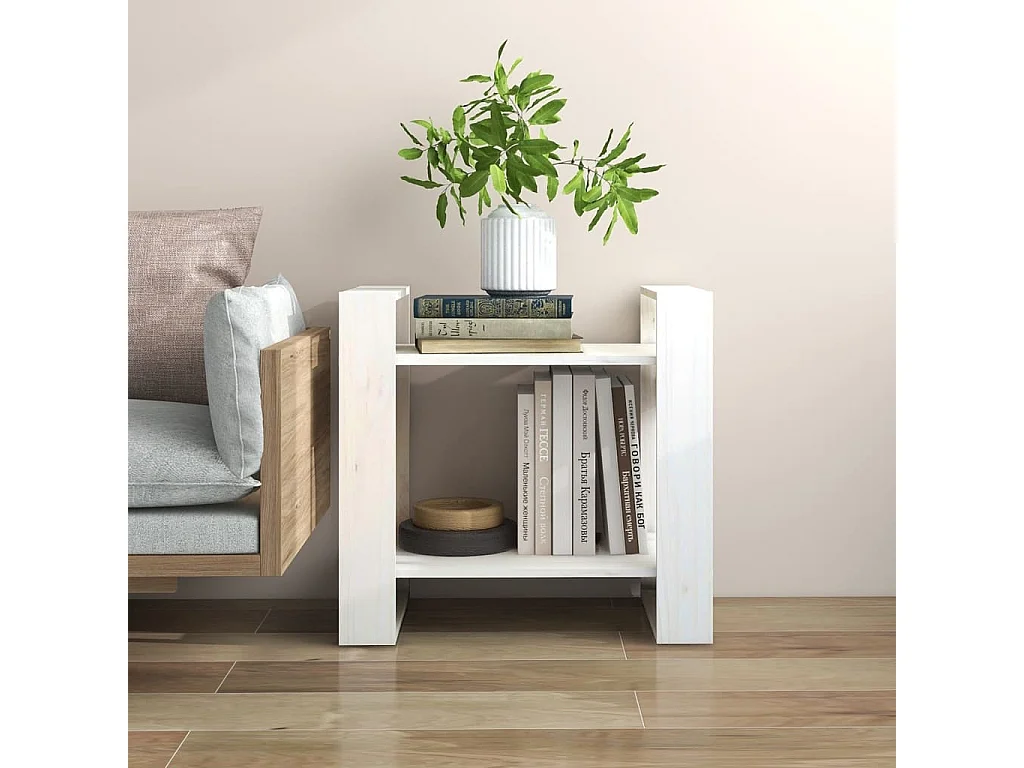 Libreria/Separatore Bianco 60x35x57 cm Legno di Pino