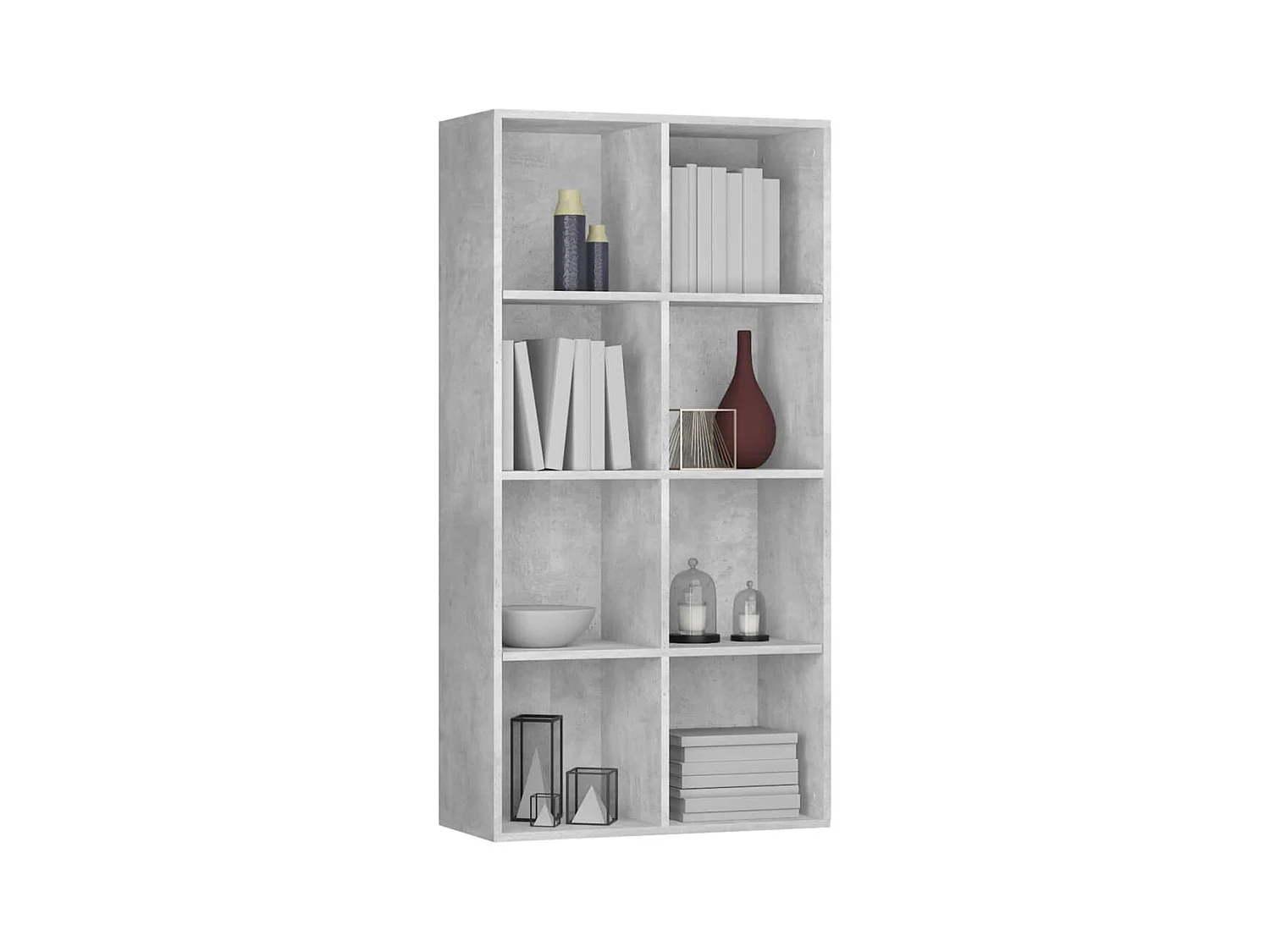 Betongrijze boekenkast/dressoir 66x30x130 cm bewerkt hout