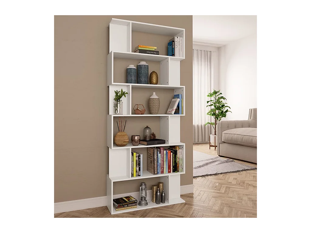 Bibliothèque/Séparateur de pièce Blanc Bois d'ingénierie