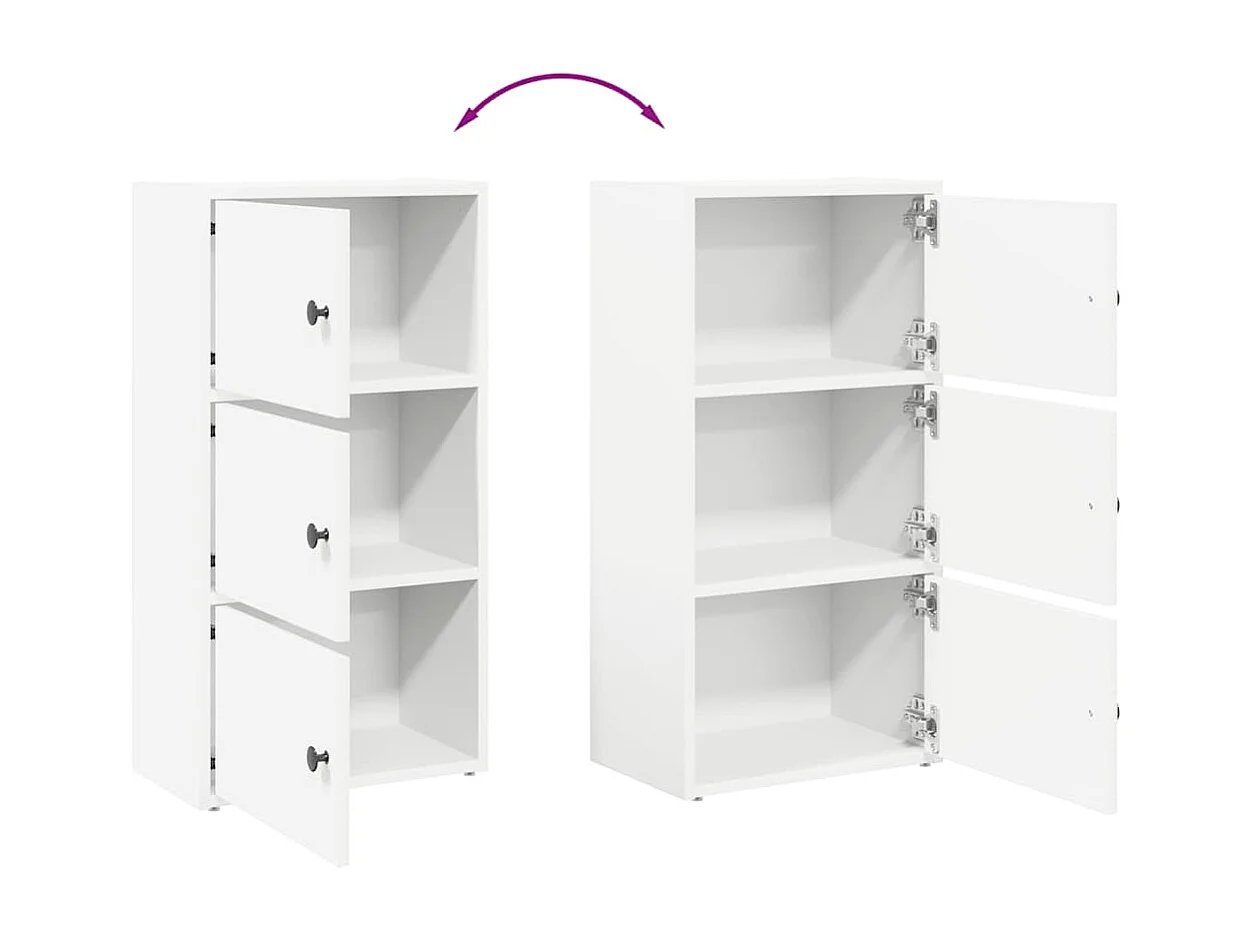 Bibliothèque blanc 40x24x77 cm bois d'ingénierie