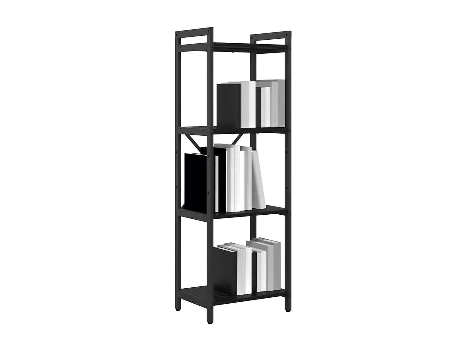 Libreria in rovere nero 40 x 30 x 118 cm in legno ingegnerizzato