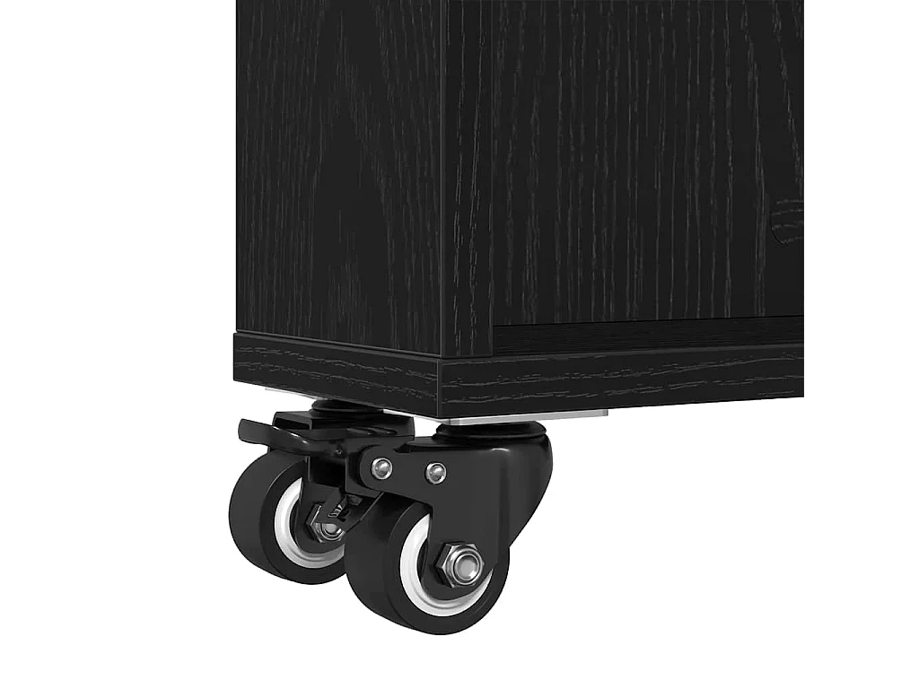 Chariot de rangement étroit Chêne noir 48x13x68 cm Bois d'ingénierie