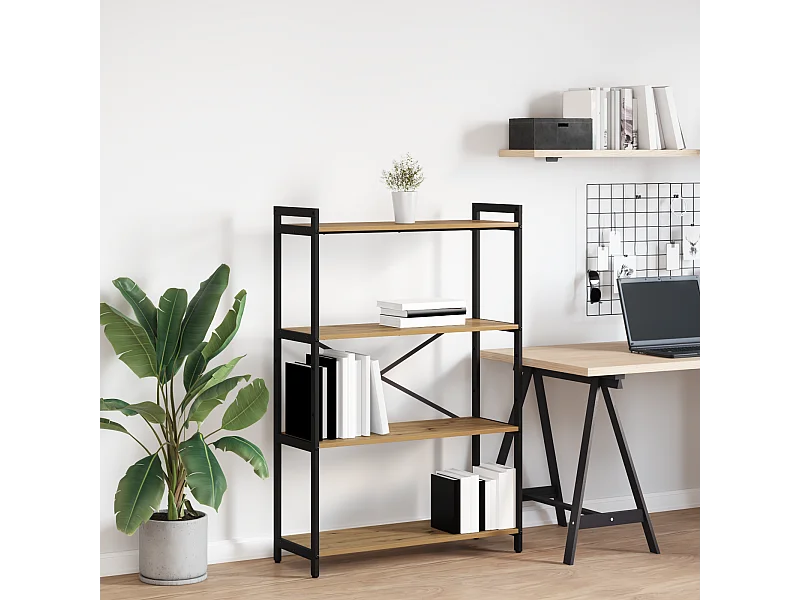 Handgemaakte eikenhouten boekenkast 80 x 30 x 118 cm Technisch hout