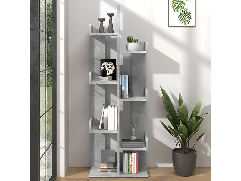 Betongrijze boekenkast 48x25,5x140 cm bewerkt hout
