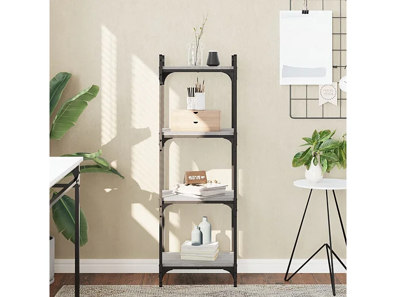 Libreria a 4 ripiani Sonoma Grey 40x30x120 cm