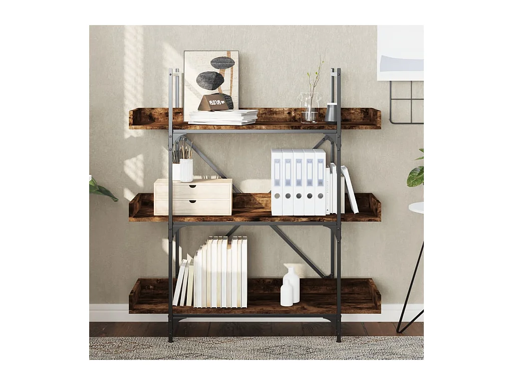 3-laags boekenkast gerookt eiken 100x33x108,5 cm
