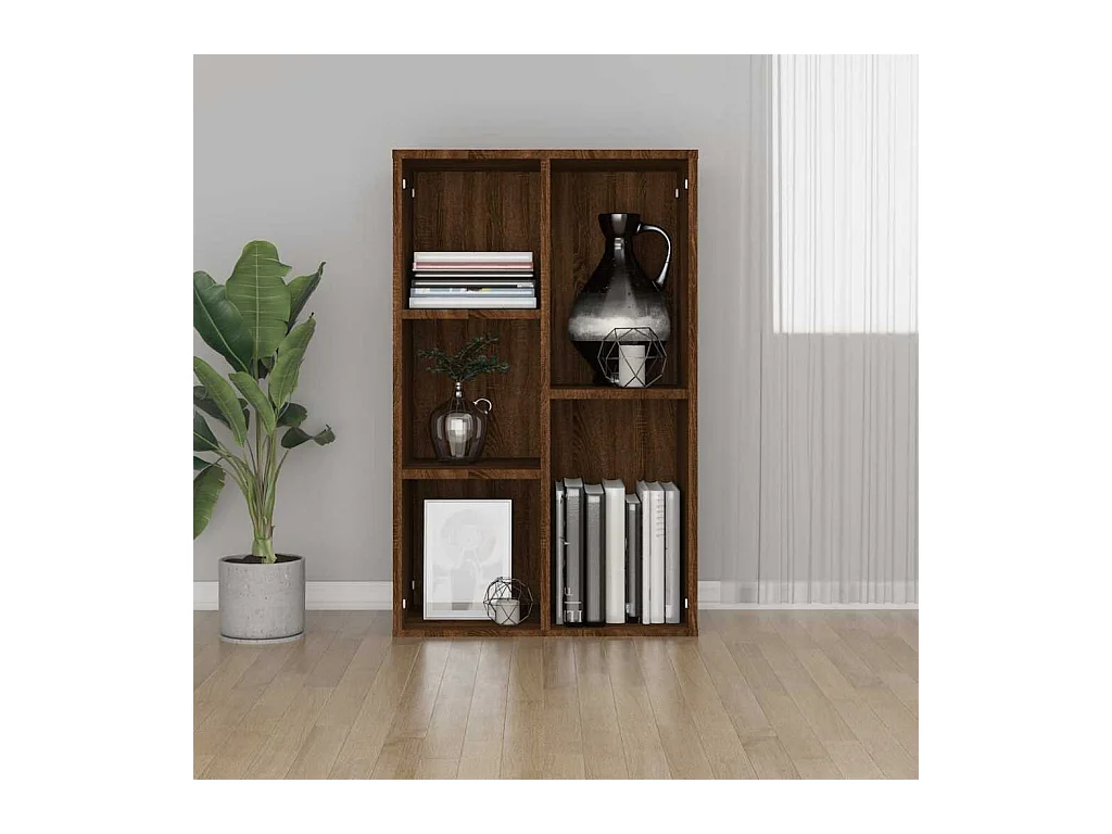 Libreria/Credenza rovere marrone 50x25x80 cm legno ingegnerizzato