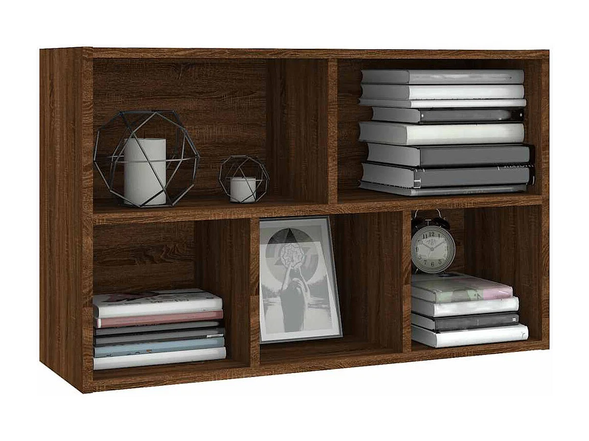 Bibliothèque/Buffet chêne marron 50x25x80 cm bois d'ingénierie