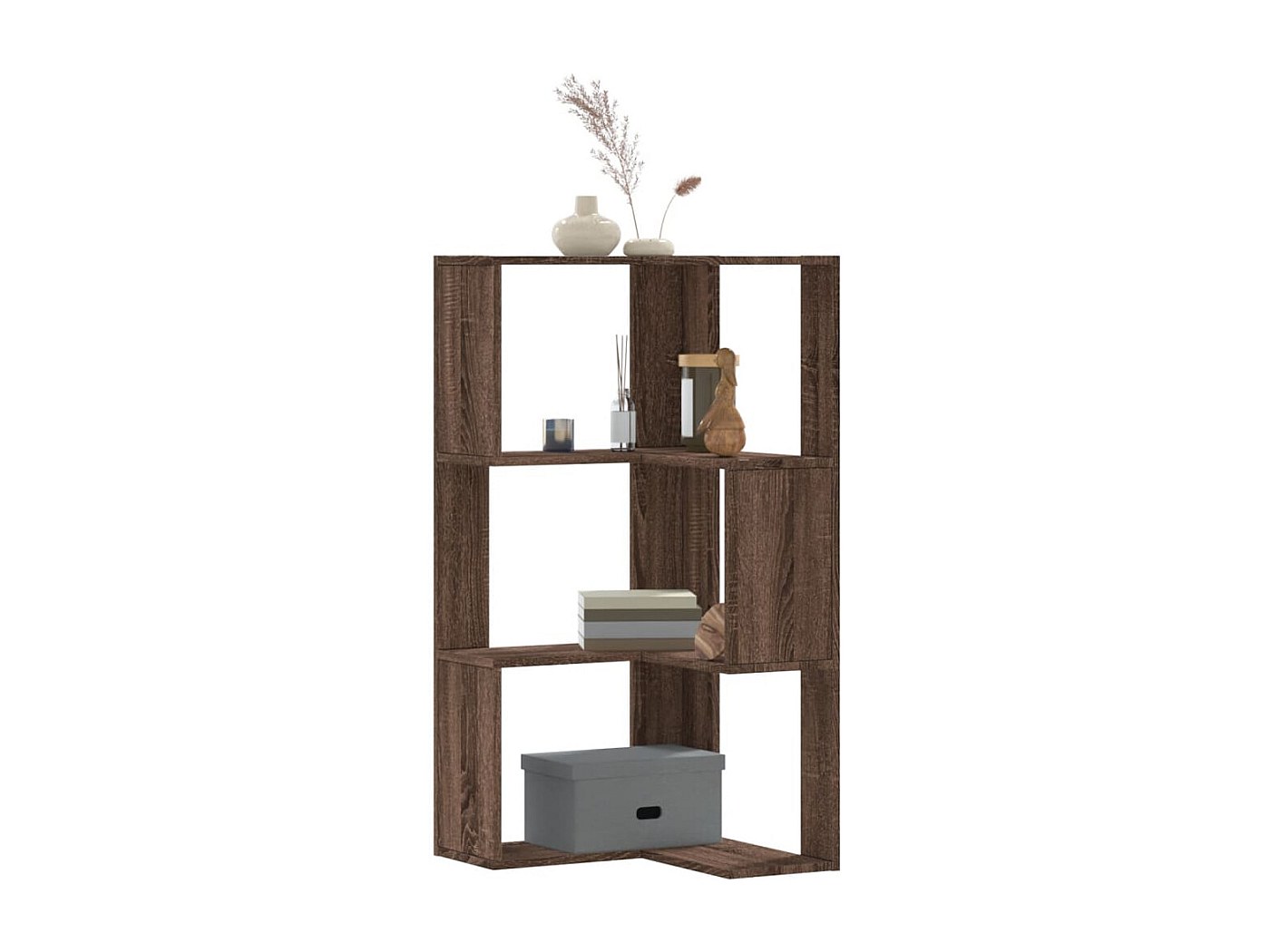 COSTWAY 3-laags boekenkast met verstelbare planken en metalen frame