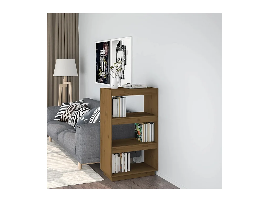 Libreria/Separatore Miele Marrone 60x35x103 cm Pino