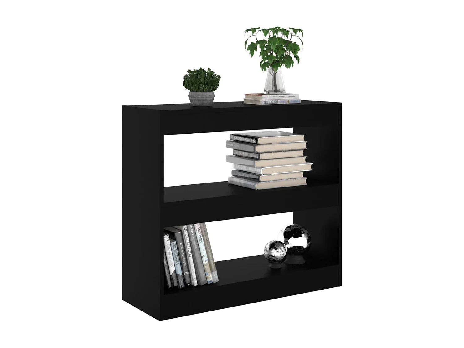 Bücherregal/Raumteiler Schwarz 80x30x72 cm