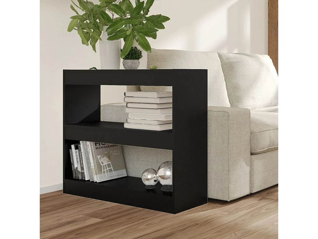 Bücherregal/Raumteiler Schwarz 80x30x72 cm