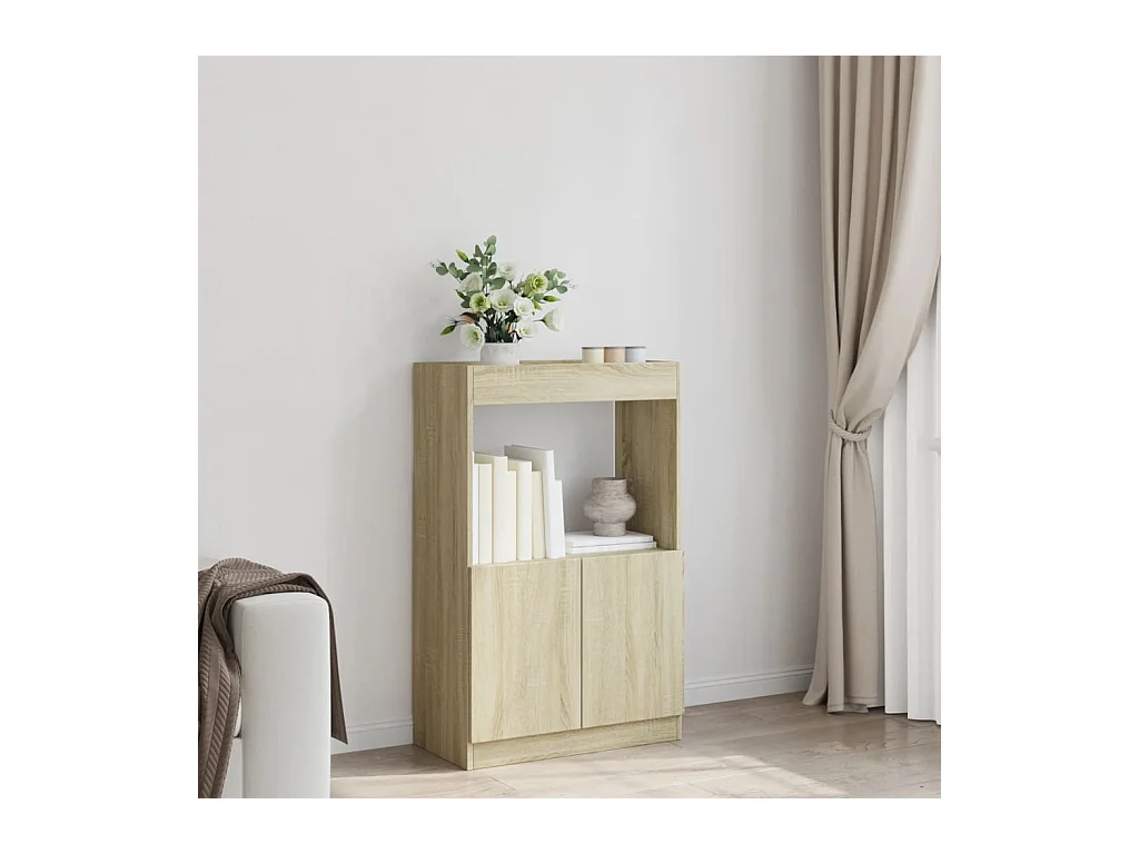 Hoog dressoir sonoma eiken 63x33x100 cm bewerkt hout