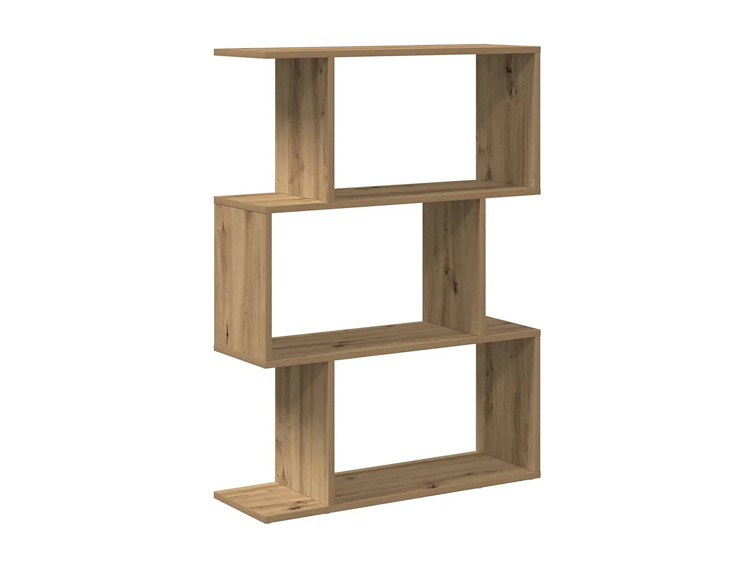 Étagère séparatrice de pièce à 3 niveaux chêne artisanal