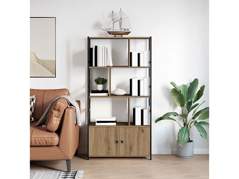 Étagère chêne artisanal 80 x 30 x 155.5 cm Bois d'ingénierie