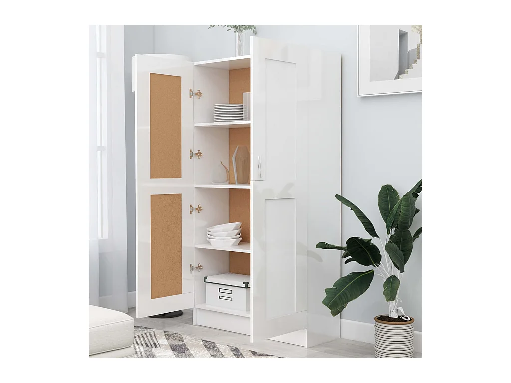 Bibliothèque Blanc brillant 82,5x30,5x150 cm Bois d’ingénierie