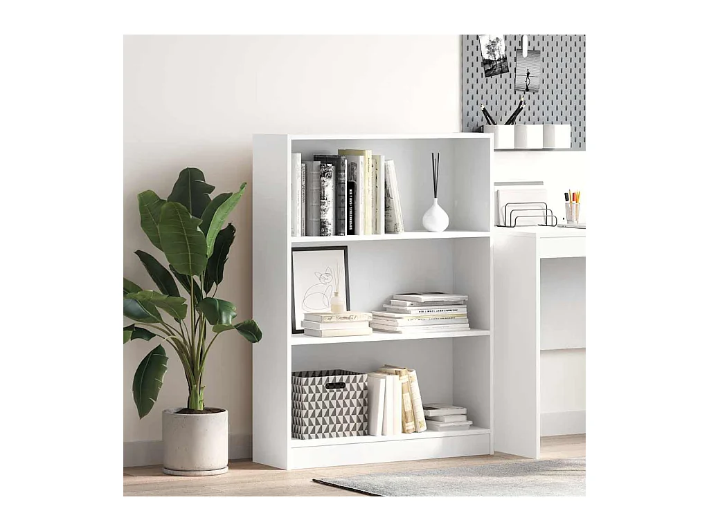 Witte boekenkast 80x24x109 cm bewerkt hout