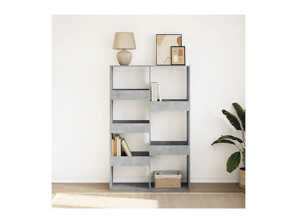 Betongrijze boekenkast 100x33x155,5 cm bewerkt hout