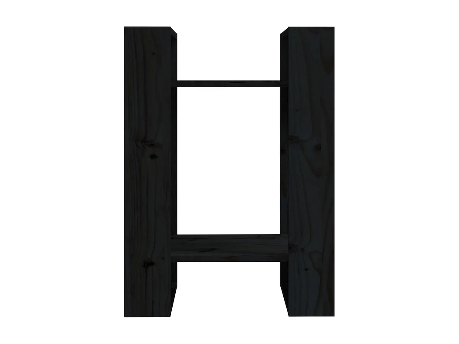 Bibliothèque/Séparateur de pièce Noir 41x35x57 cm Pin massif