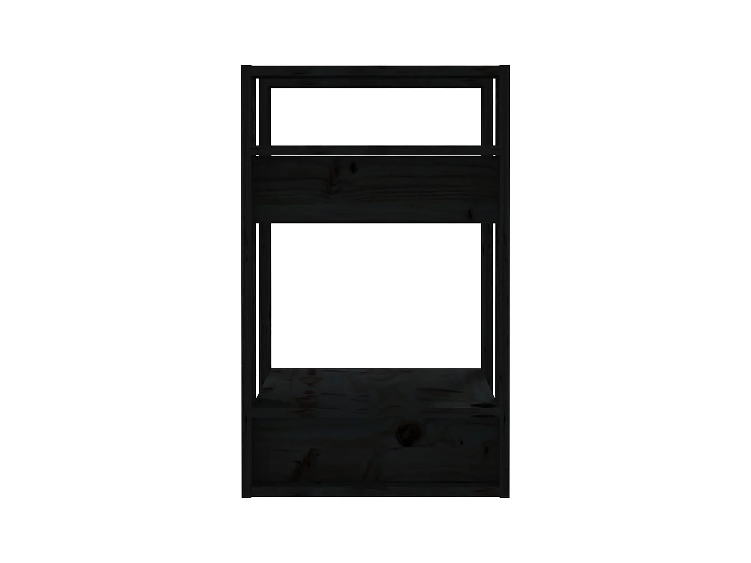 Bibliothèque/Séparateur de pièce Noir 41x35x57 cm Pin massif