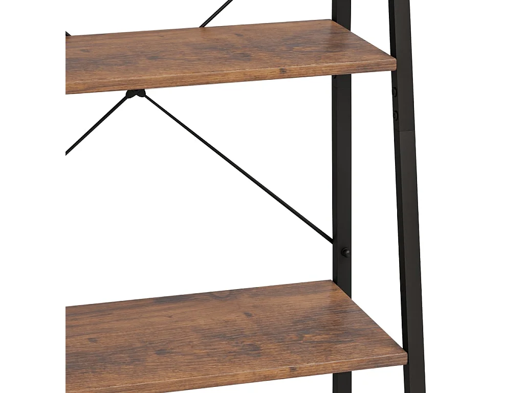 Étagère sur pied 5 niveaux Marron foncé et noir 56x35x174 cm