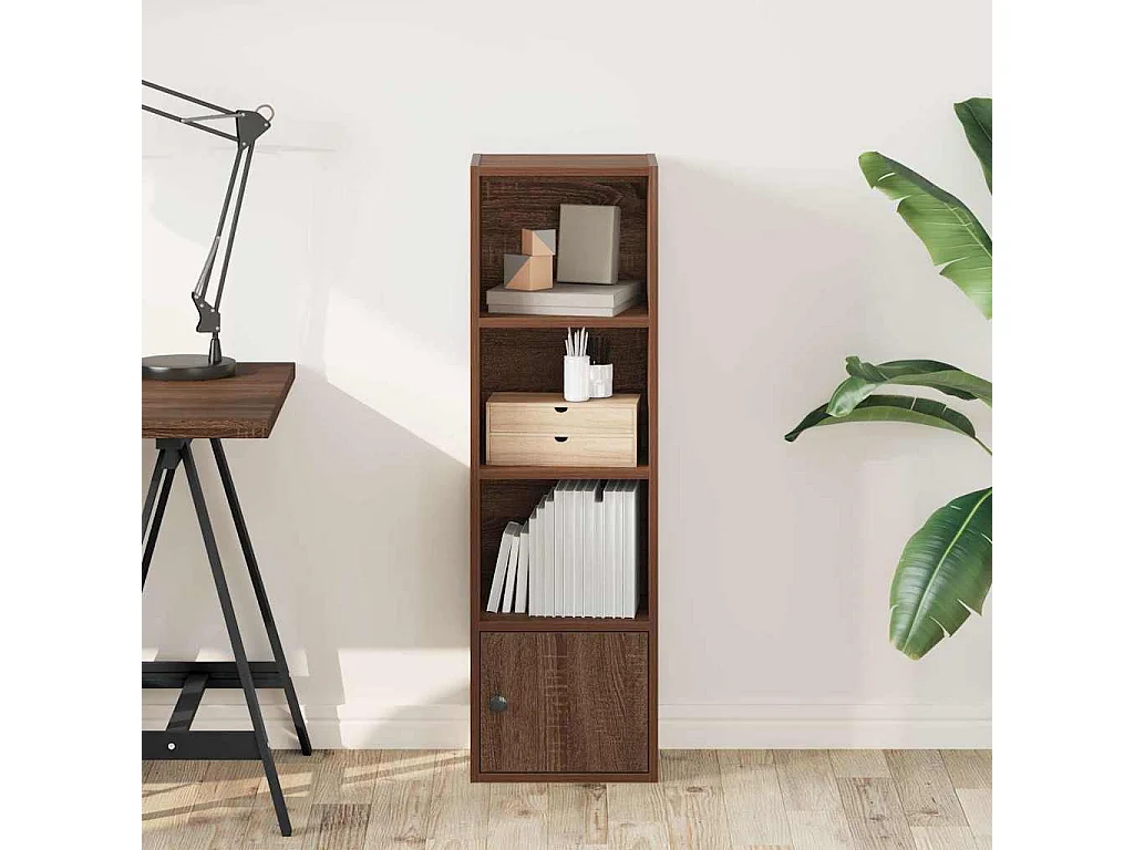 Bibliothèque chêne marron 31x24x102 cm bois d'ingénierie