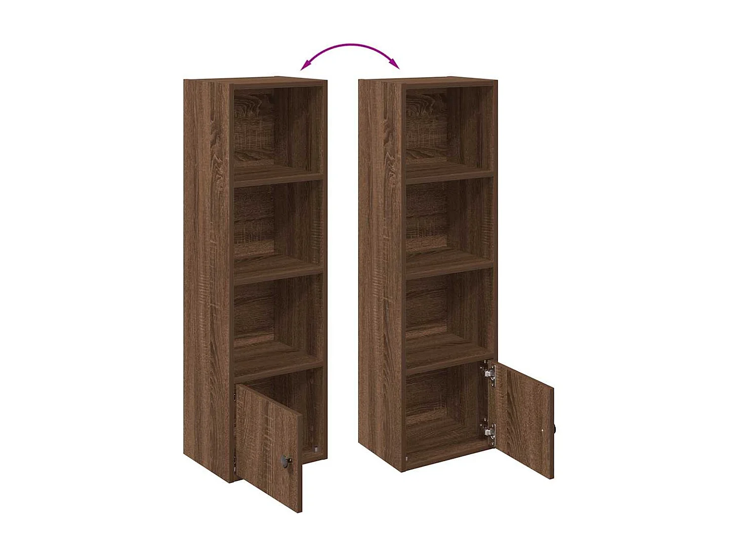 Bibliothèque chêne marron 31x24x102 cm bois d'ingénierie