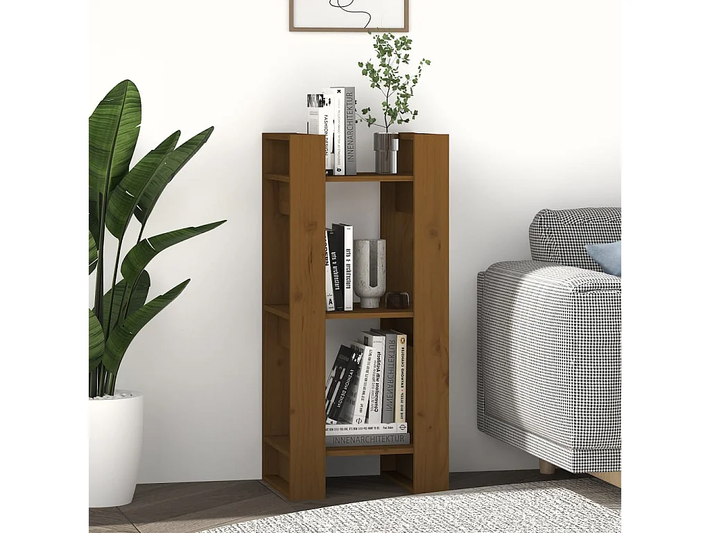 Boekenkast/Scheidingswand Honingbruin 41x35x91 cm Massief hout