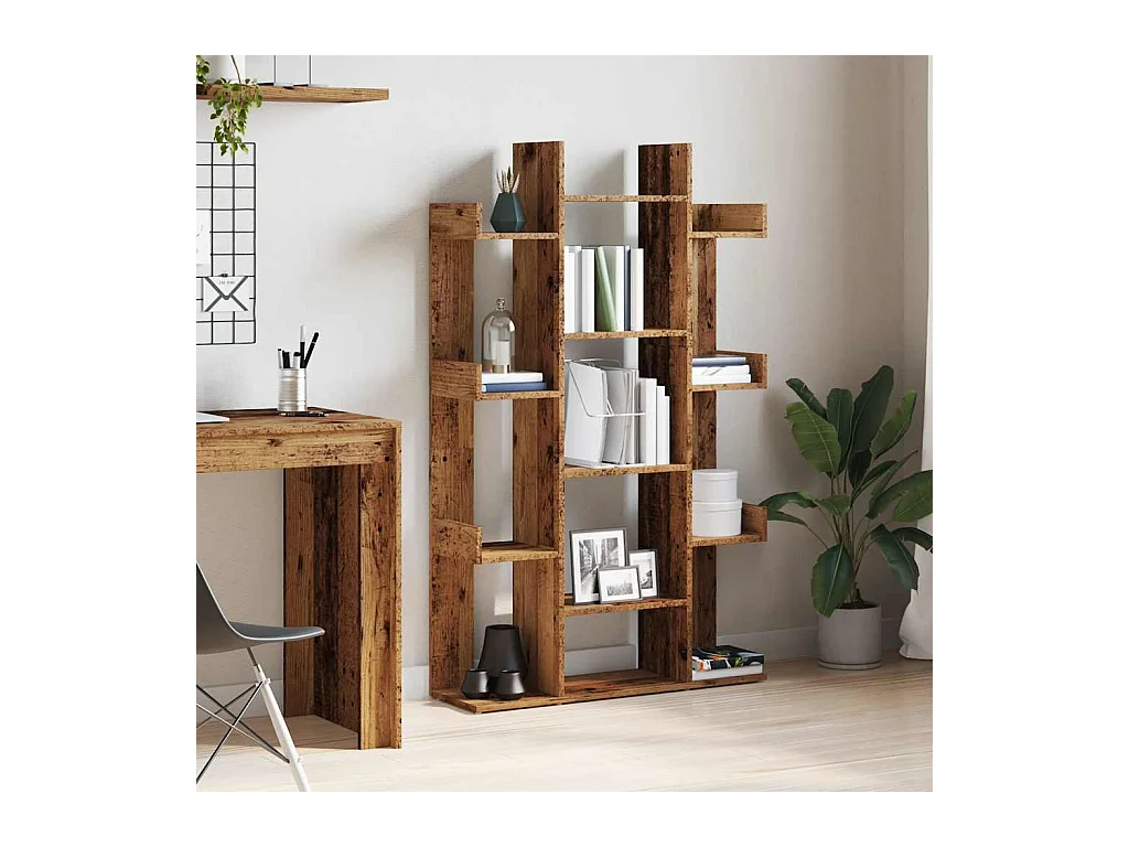 Bibliothèque vieux bois 86x25,5x140 cm bois d'ingénierie
