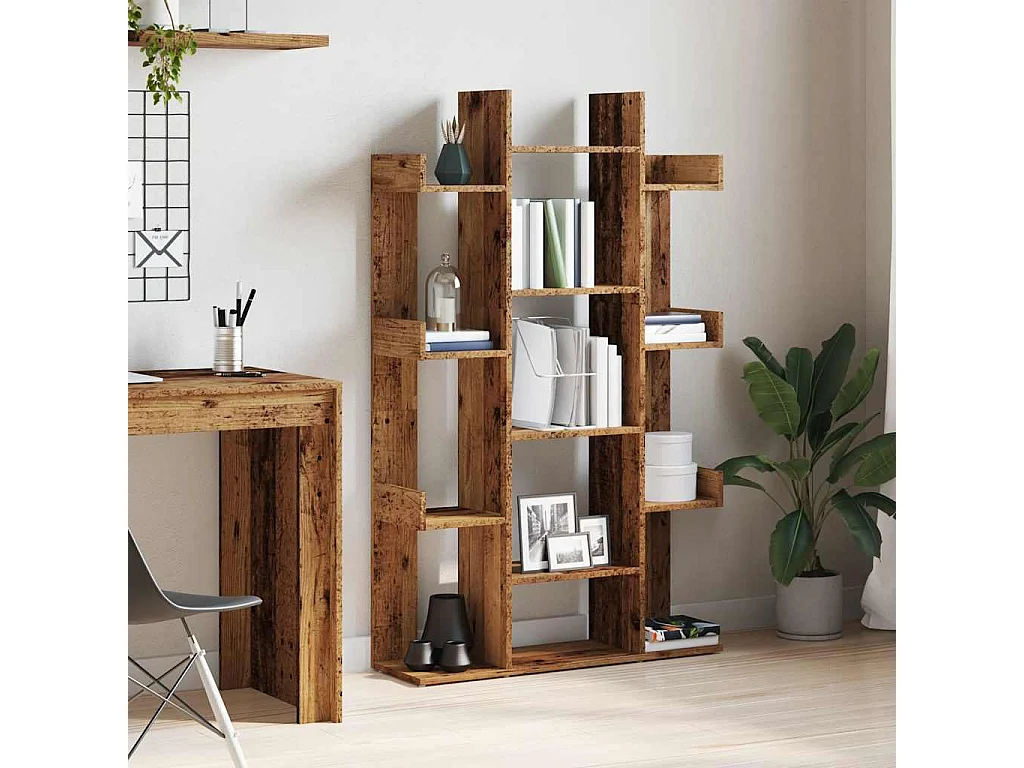 Libreria in legno antico 86x25,5x140 cm in legno ingegnerizzato
