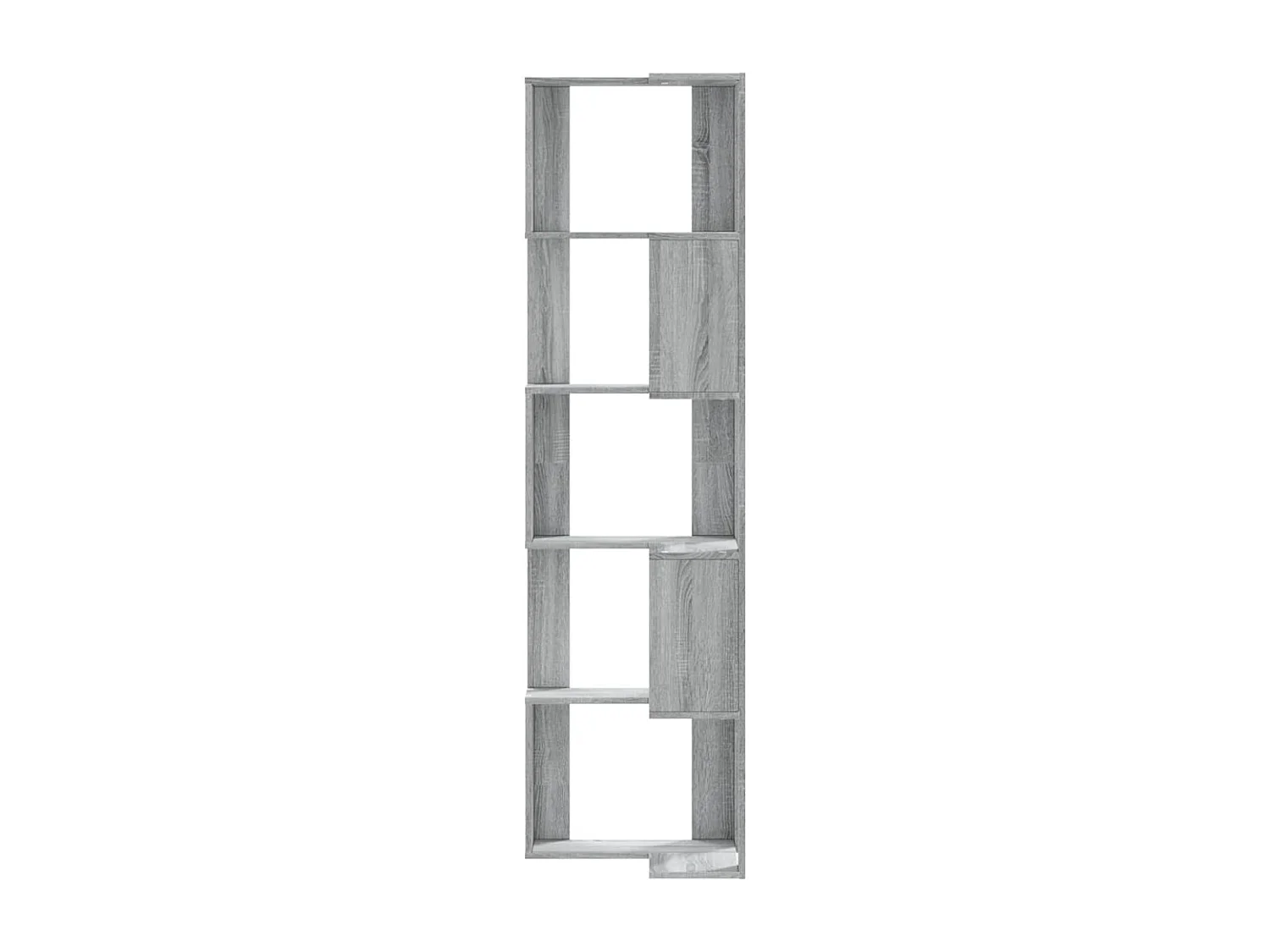 Libreria angolare a 5 ripiani in legno ingegnerizzato Sonoma Gray