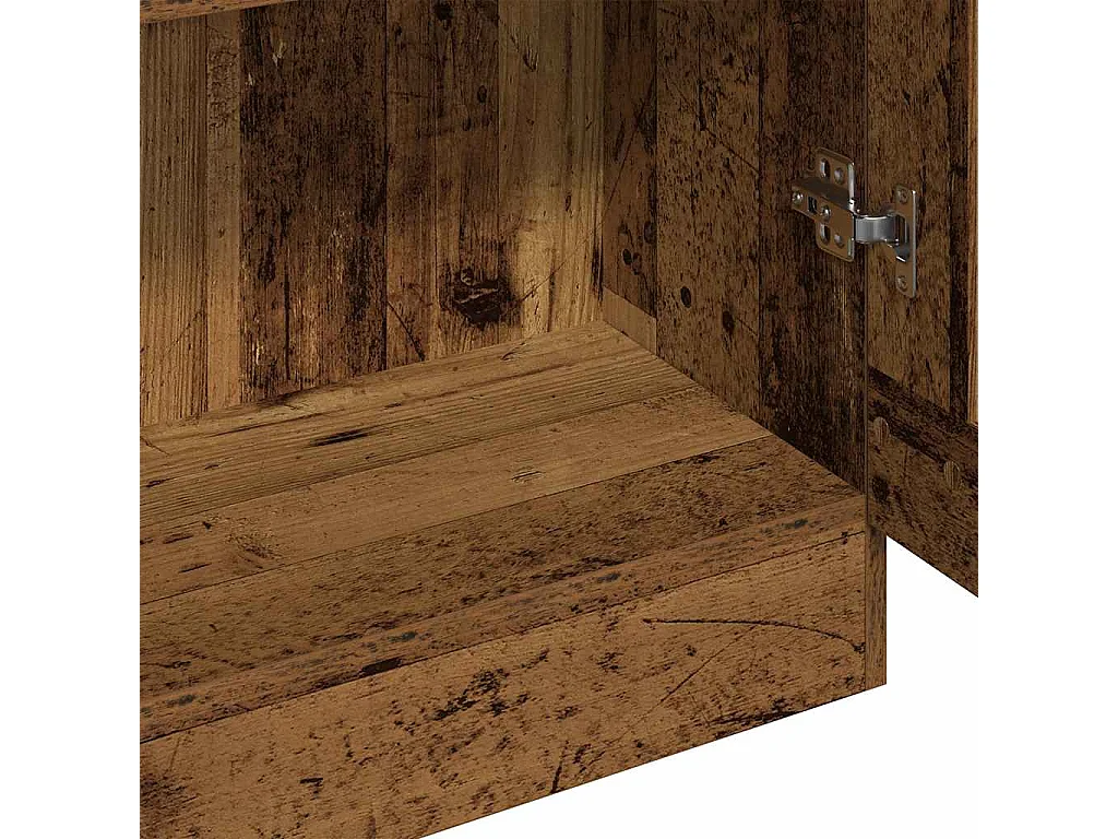 Buffet haut vieux bois 82,5x30,5x185 cm bois d'ingénierie