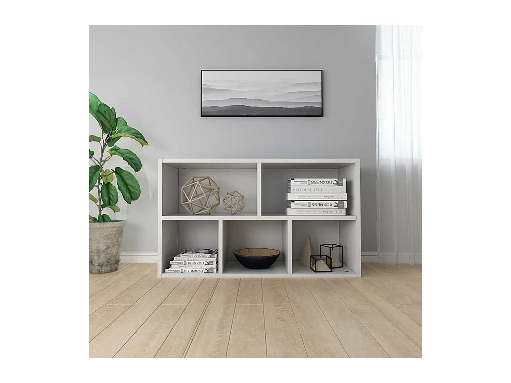 Bibliothèque/Buffet Blanc 50x25x80 cm Bois d’ingénierie