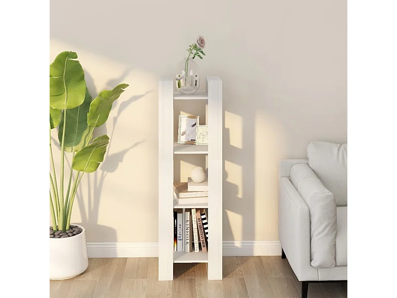 Bibliothèque/Séparateur de pièce Blanc 41x35x125 cm Pin solide