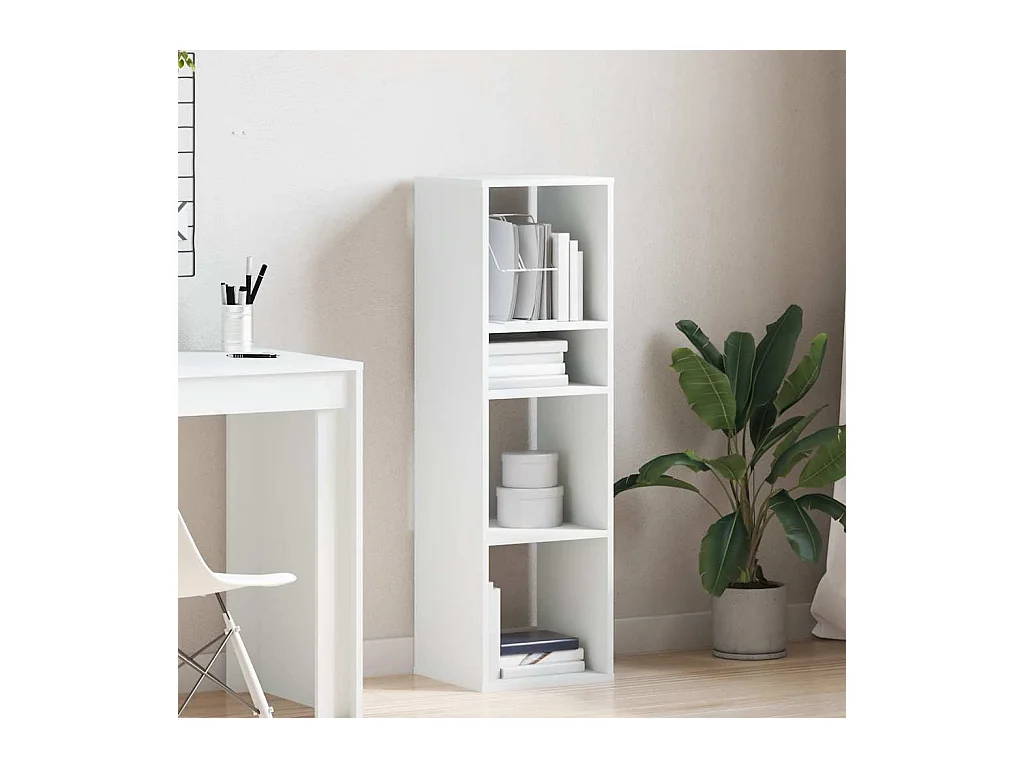 Bibliothèque blanc 34x31x112 cm bois d'ingénierie