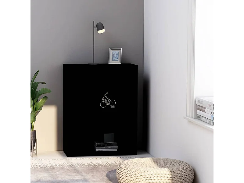 Librería negra 60x30x76,5 cm madera contrachapada