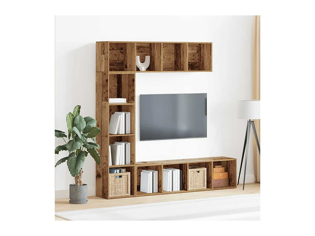 Bibliothèques 3 pcs vieux bois bois d'ingénierie