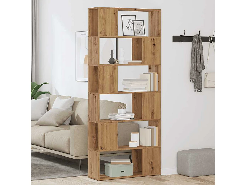 Bibliothèque/Séparateur de pièce chêne artisanal 80x24x186 cm