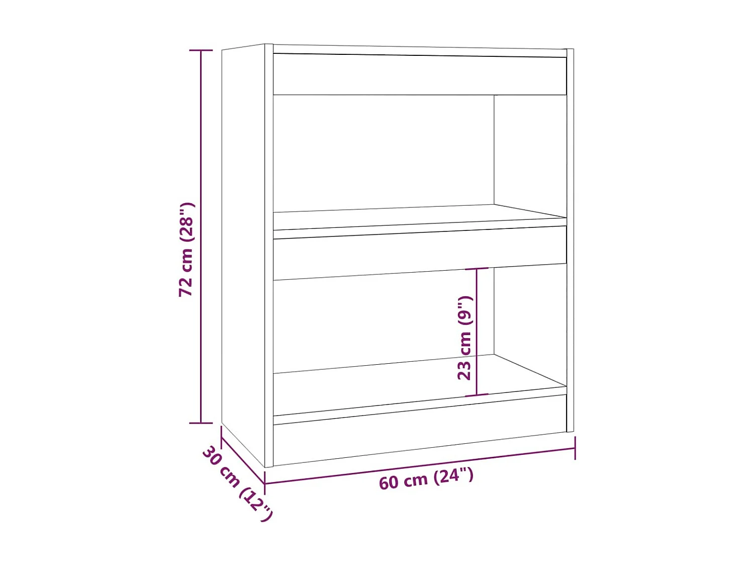 Bibliothèque/Séparateur de pièce Chêne Sonoma 60x30x72 cm