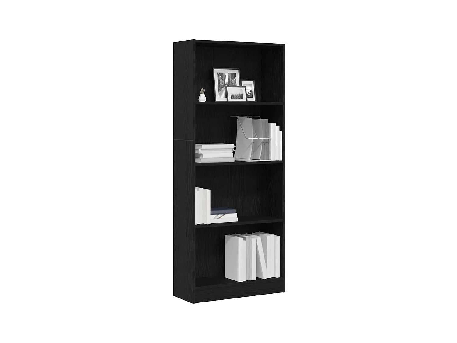 Bibliothèque en chêne noir - 60 x 24 x 143 cm - En bois reconstitué