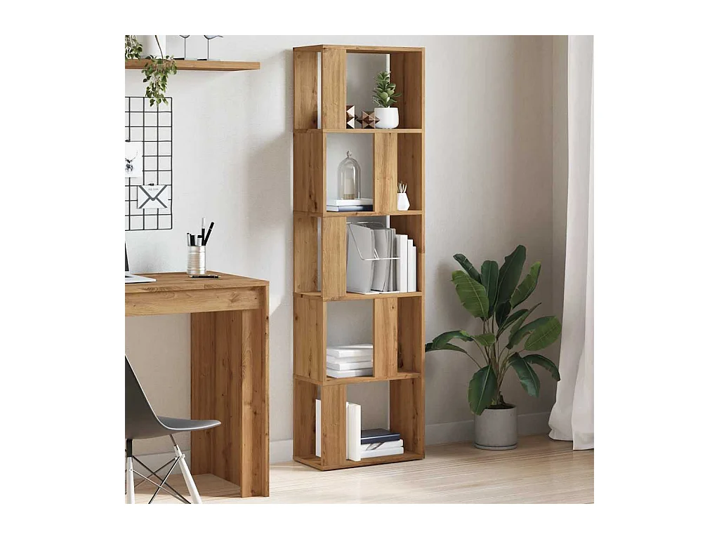 Bibliothèque chêne artisanal 45x24x159 cm bois d'ingénierie