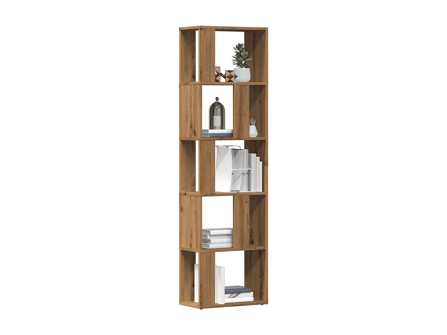 Libreria artigianale in rovere 45x24x159 cm in legno ingegnerizzato