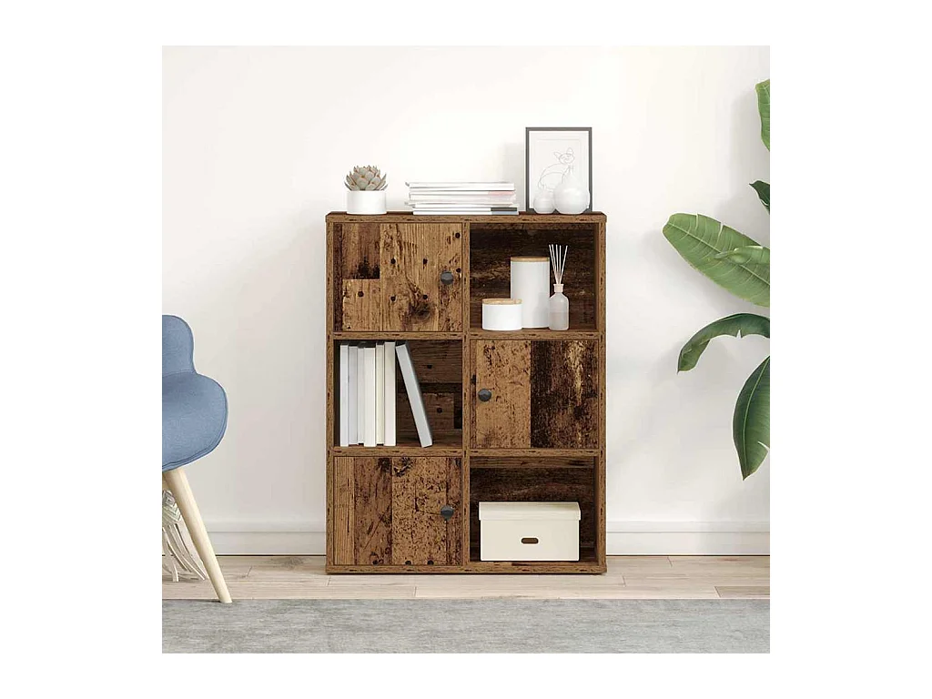 Bibliothèque vieux bois 60x24x76,5 cm bois d'ingénierie