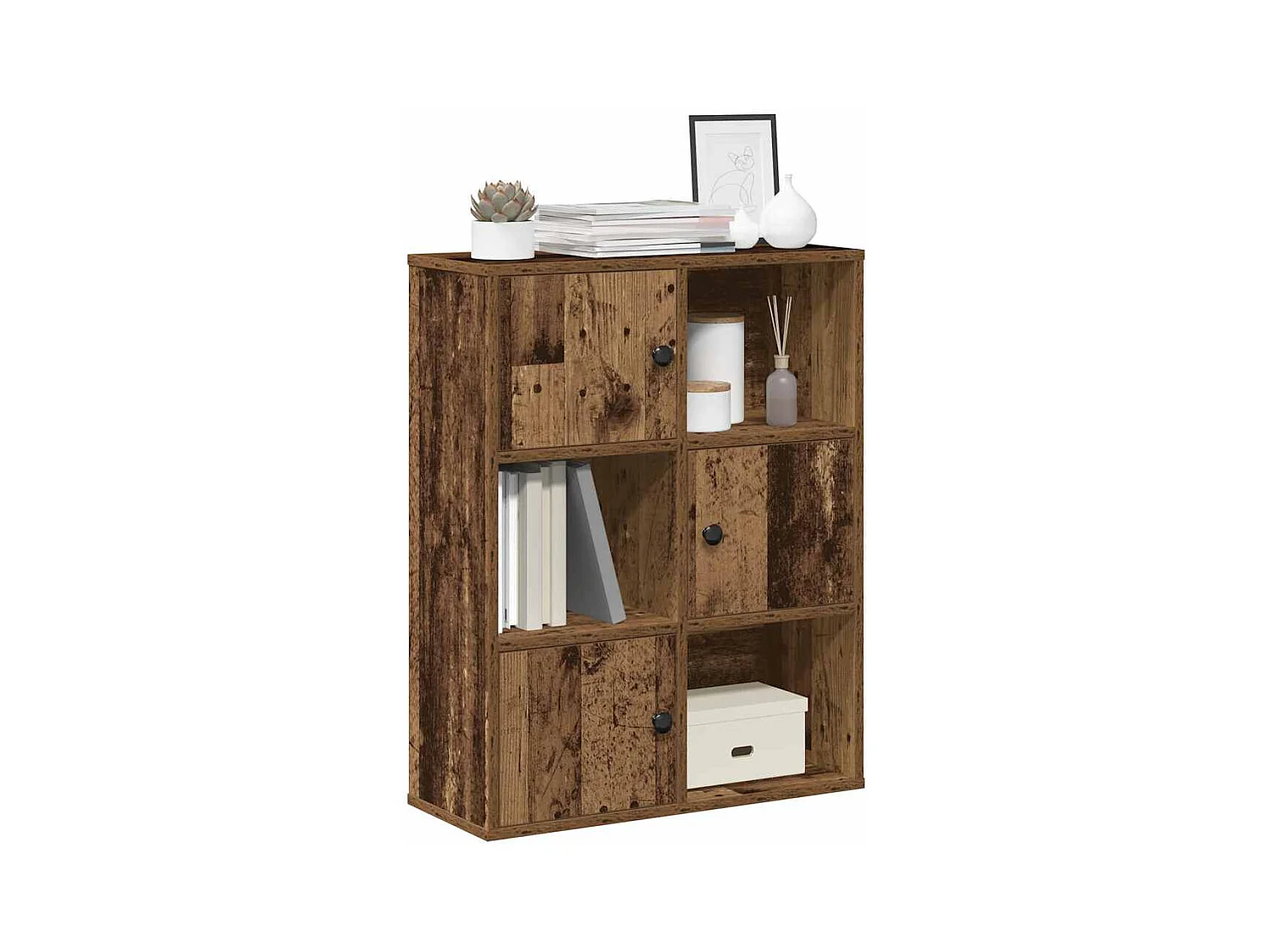 Bibliothèque vieux bois 60x24x76,5 cm bois d'ingénierie