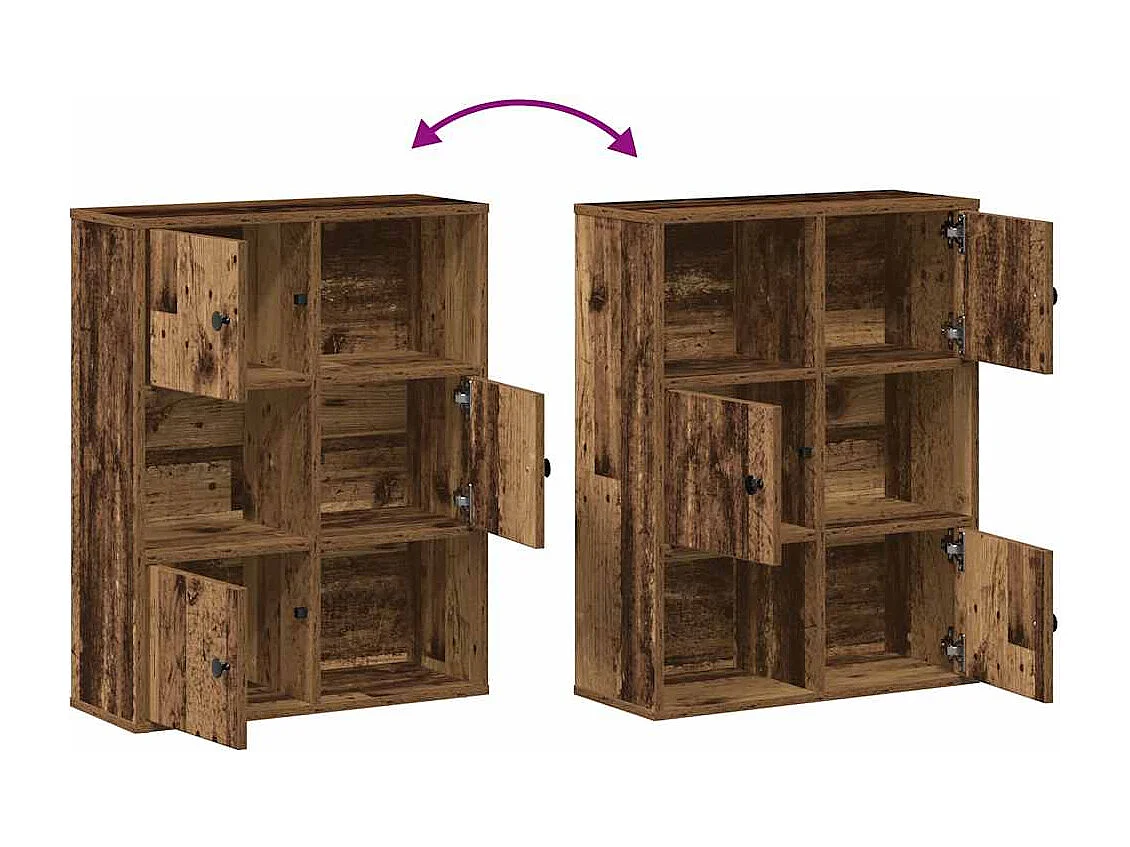 Bibliothèque vieux bois 60x24x76,5 cm bois d'ingénierie